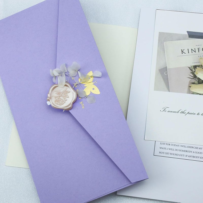 Pilloze Wax Seal Stickers - 3D Champagne Rose Wedding Invitation Envelope Botanical Seal Stickers, 50 Pcs Self- Adhesive Stickers, Perfect for Wedding Invitation, Christmas, Gift Wrapping, Baby Shower - Image 4